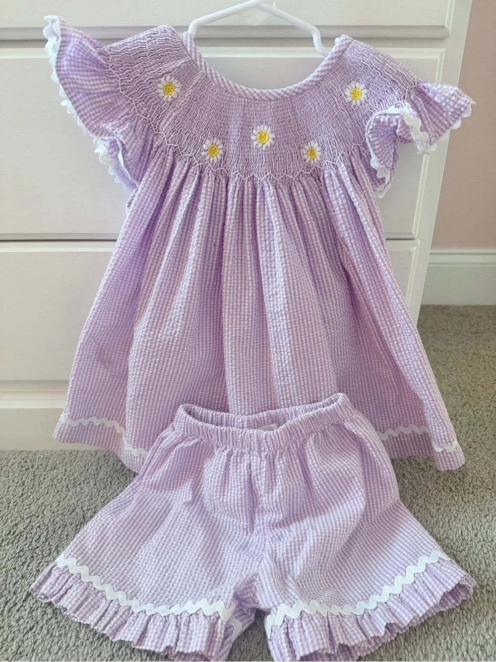 Stitchy Fish Floral Short Set
